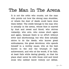 The man in the arena (typewriter style)