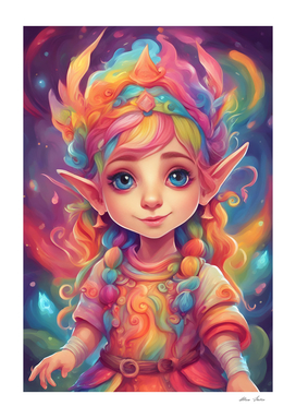 Colorful Little Elf Girl