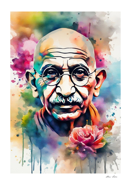 Watercolor Mahatma Gandhi Poster