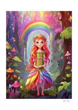 Little Elf Girl in The Magic Forest