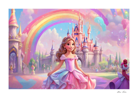 Princess with Rainbow and Castle