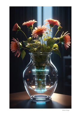 Futuristic glass vase