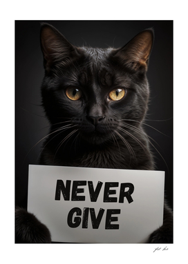 Never give. Personalized poster