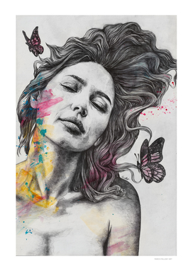Sun Hits The Sky | sleeping woman with butterflies