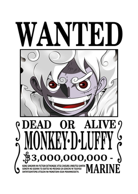 Wanted Luffy Nika One Piece