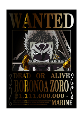 Zoro Wanted One Pice