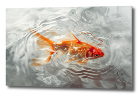 A goldfish in the water