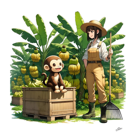 Banana Harvest Buddies: Aapie and Nikie's Harvesting Day