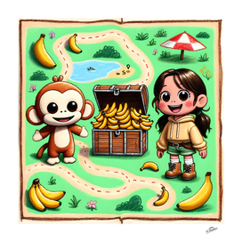 Fruity Fortune: A Monkey and Girl’s Treasure Trail Adventure