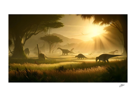 Prehistoric Paradise: A Serene Start in the Dinosaur Realm