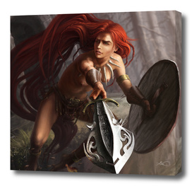 Redhead warrior girl