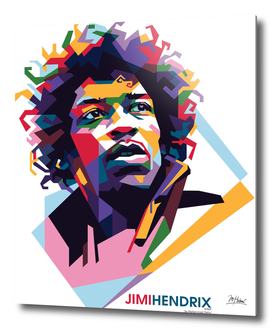 Jimi Hendrix in WPAP pop art style