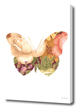 Vintage Floral Butterfly