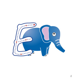 Animal alphabet, letter E: Elefante