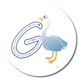 Animal alphabet, letter G:  goose