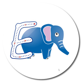 Animal alphabet, letter E: Elefante