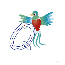 Animal alphabet, letter Q: Quetzal