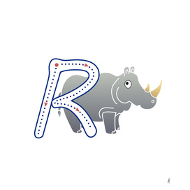 Animal alphabet, letter R: Rino