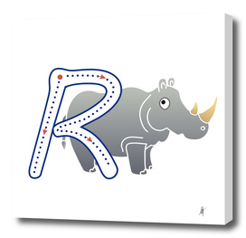 Animal alphabet, letter R: Rino