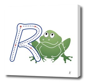 Abecedario animal , letra R: Rana / Frog