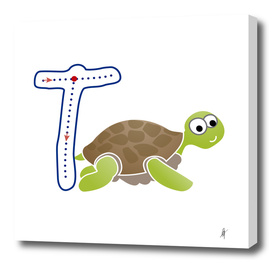Animal alphabet, letter T: Tortoise