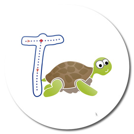 Animal alphabet, letter T: Tortoise