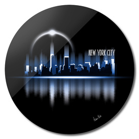 Graphic Art | A Dream of New York City in blue