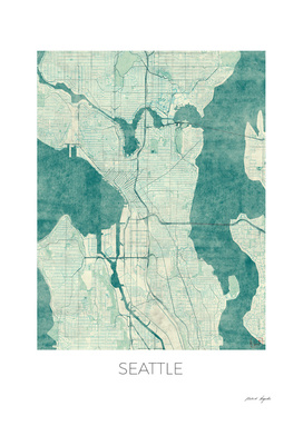 Seattle Map Blue