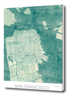 San Francisco Map Blue