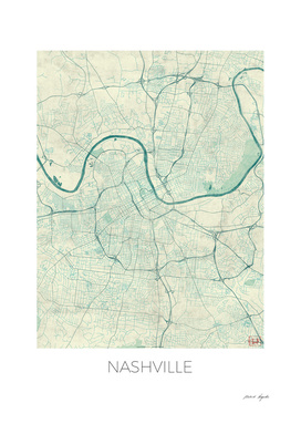 Nashville Map Blue