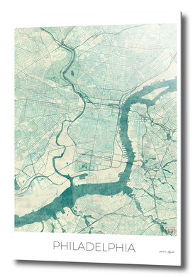 Philadelphia Map Blue