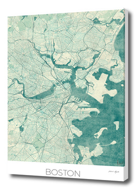 Boston Map Blue