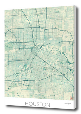 Houston Map Blue