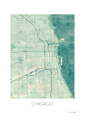 Chicago Map Blue