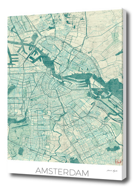 Amsterdam Map Blue
