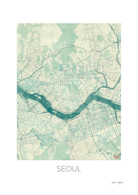 Seoul Map Blue