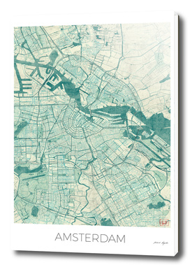 Amsterdam Map Blue