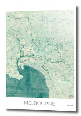 Melbourne Map Blue