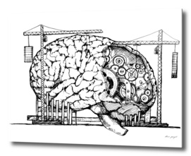 brain mechanism hand drawing