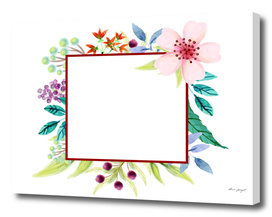 watercolor floral frame