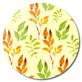 autumn watercolor leaves pattern