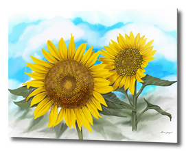 hand painting sunflowers