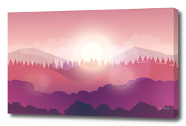 Mountain Nature Landscape, Vector Illustration