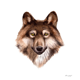 Watercolor wolf