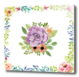 Spring floral elements frame