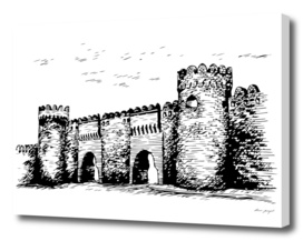 Castel of Baku ink art