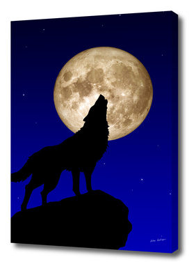 wolf & moon