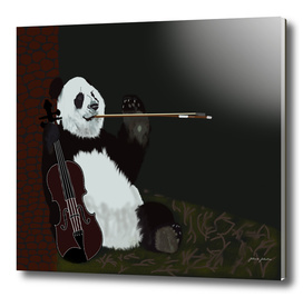 panda violinist abstract