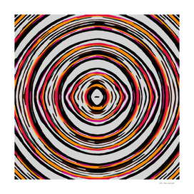 psychedelic geometric graffiti circle abstract in red orange