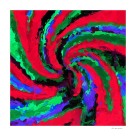 psychedelic graffiti splash painting abstract in red green